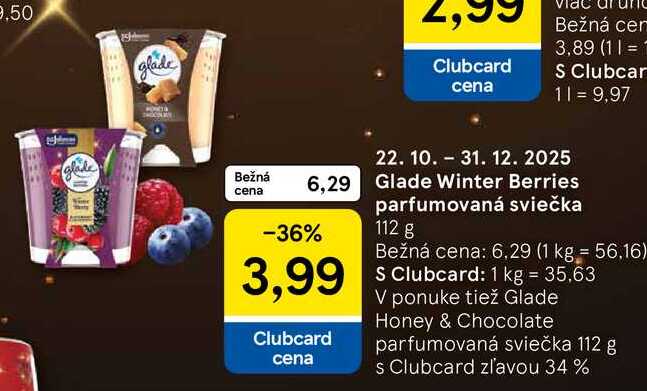 Glade Winter Berries parfumovaná sviečka 112 g