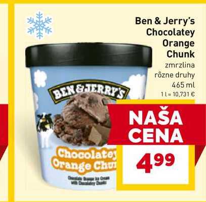 Ben & Jerry's Chocolatey Orange Chunk zmrzlina rôzne druhy 465 ml 