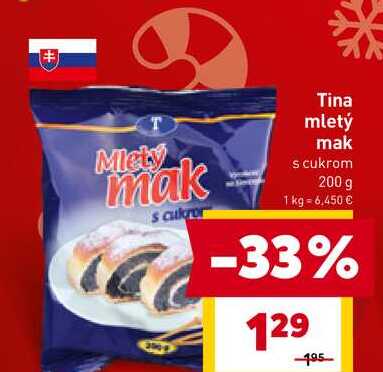 Tina mletý mak s cukrom 200 g 