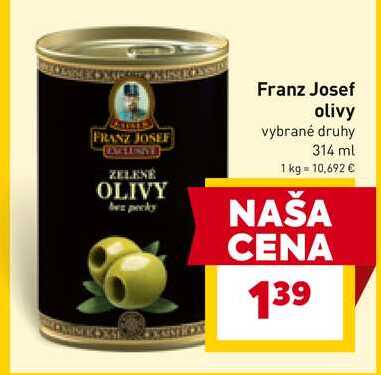 Franz Josef olivy vybrané druhy 314 ml 