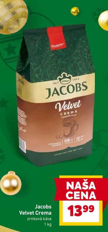 Jacobs Velvet Crema zrnková káva 1kg