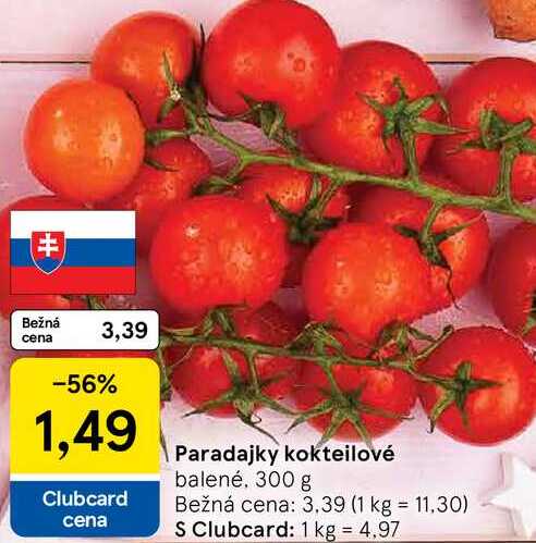 Paradajky kokteilové balené 300 g 