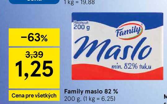Family maslo 82% 200 g