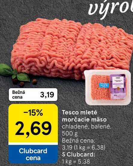 Tesco mleté morčacie mäso chladené, balené 500 g