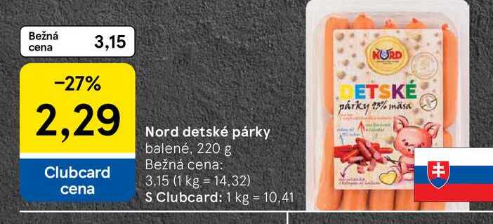 Nord detské párky balené, 220 g
