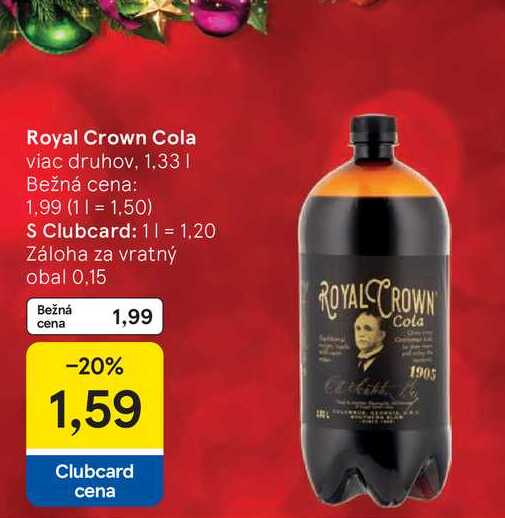 Royal Crown Cola viac druhov, 1,33l