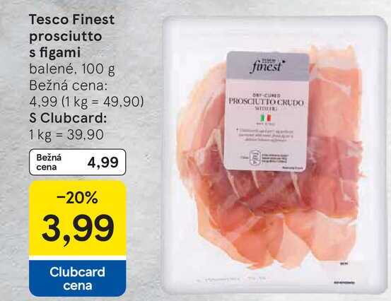 Tesco Finest prosciutto s figami balené, 100 g