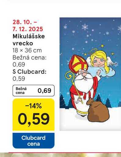 Mikulášske vrecko 18 x 36 cm