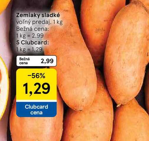 Zemiaky sladké voľný predaj 1 kg 