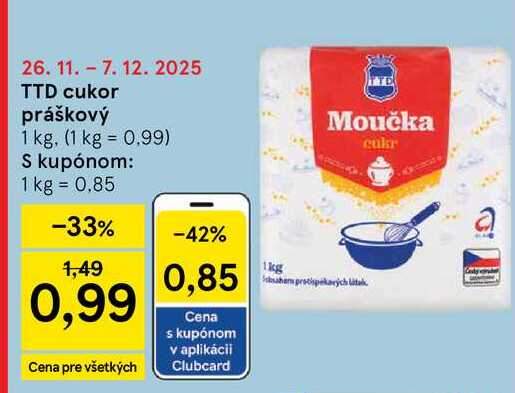 TTD cukor práškový 1 kg