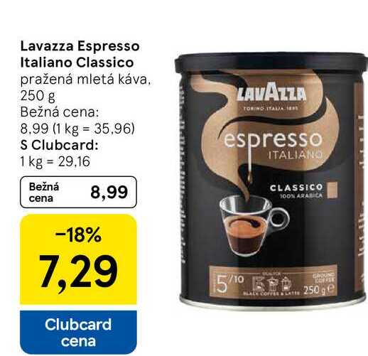 Lavazza Espresso Italiano Classico pražená mletá káva, 250 g