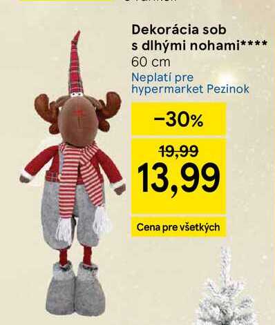 Dekorácia sob s dlhými nohami 60 cm