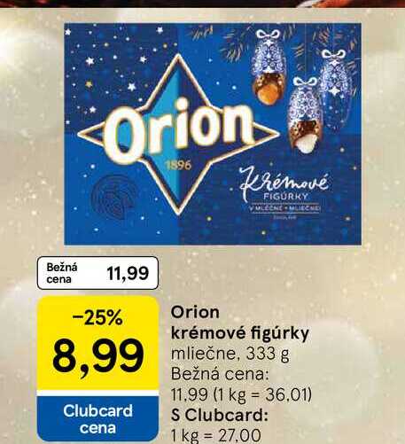 Orion krémové figúrky mliečne, 333 g