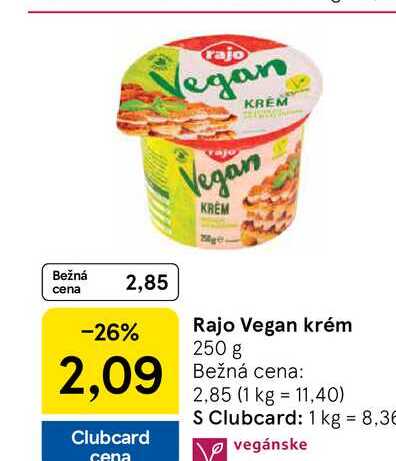 Rajo Vegan krém 250 g