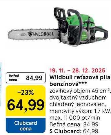 Wildbull reťazová píla cena benzínová