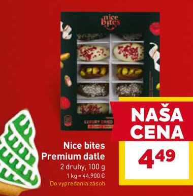 Nice bites Premium datle 2 druhy, 100 g 