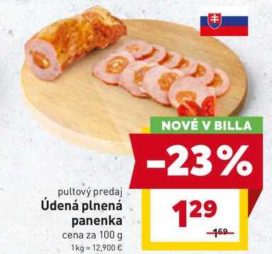 Údená plnená panenka cena za 100 g