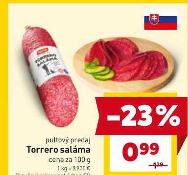 Torrero saláma cena za 100 g