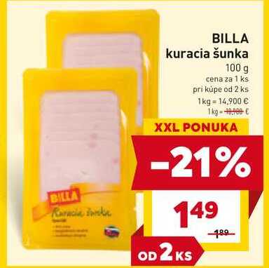 BILLA kuracia šunka 100 g