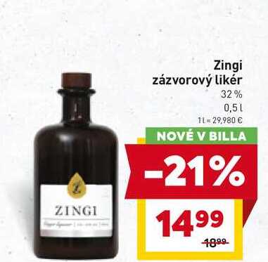 Zingi zázvorový likér 32% 0,5l