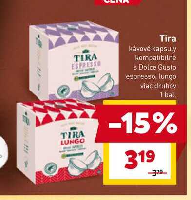 Tira kávové kapsuly kompatibilné s Dolce Gusto espresso, lungo viac druhov 1 bal.