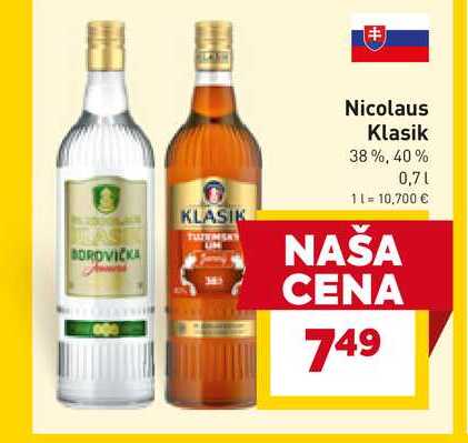 Nicolaus Klasik 38%, 40% 0,7l