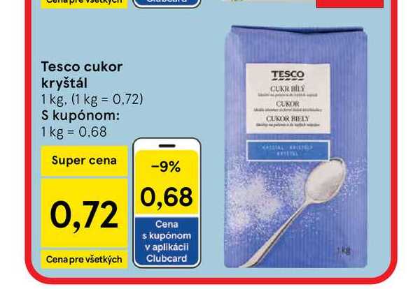 Tesco cukor kryštál 1 kg