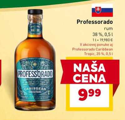 Professorado rum 38%, 0,5l v akcii