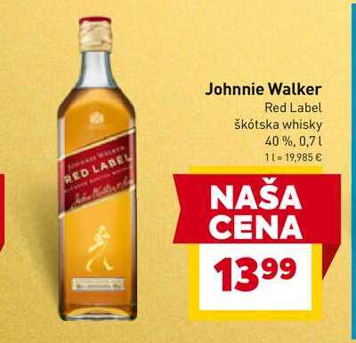 Johnnie Walker Red Label škótska whisky 40%, 0,7l