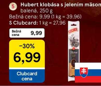 Hubert klobása s jelením mäsom balená, 250 g 
