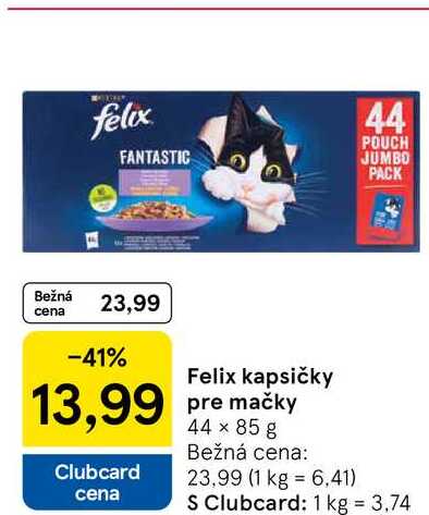 Felix kapsičky pre mačky 44 × 85 g 
