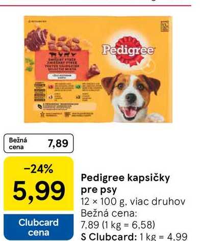 Pedigree kapsičky pre psy 12 x 100 g, viac druhov 