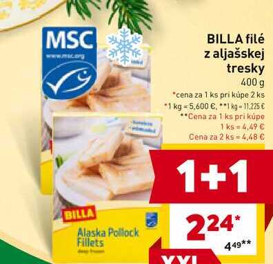BILLA filé z aljašskej tresky 400 g 