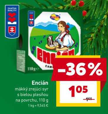 Encián mäkký zrejúci syr s bielou plesňou na povrchu, 110 g