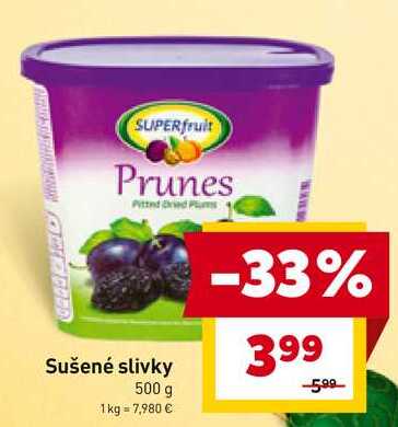 SUPERfruit Prunes Sušené slivky 500 g 