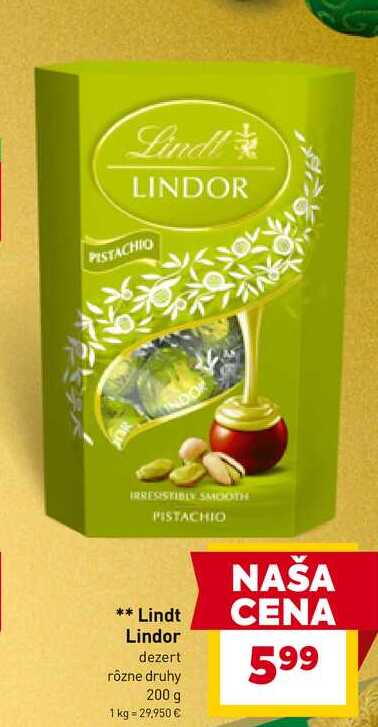Lindt Lindor dezert rôzne druhy 200 g