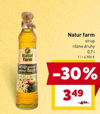 Natur farm sirup rôzne druhy 0,7l