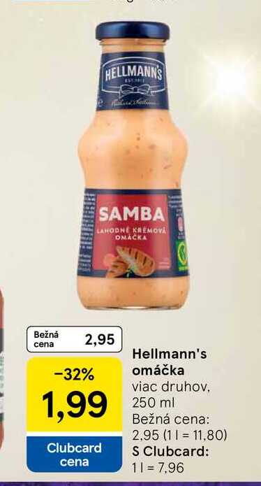 Hellmann's omáčka viac druhov 250 ml 