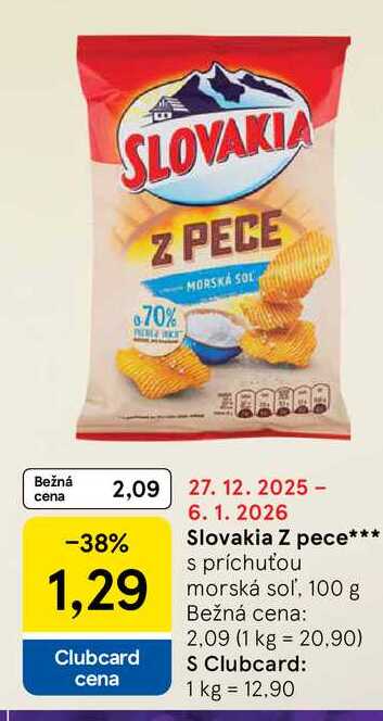 Slovakia Z pece s príchuťou morská soľ, 100 g 