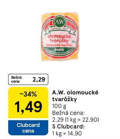 A.W. olomoucké tvarôžky 100g