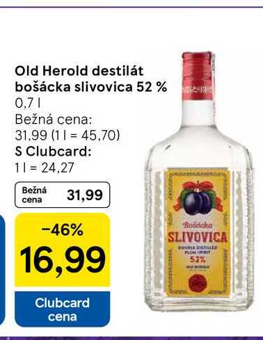 Old Herold destilát bošácka slivovica 52% 0.7l