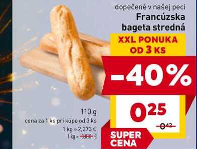 Francúzska bageta stredná 110g