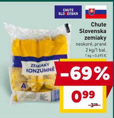Chute Slovenska zemiaky neskoré, prané 2 kg/1 bal. 