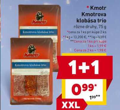 Kmotrova klobása trio rôzne druhy, 75 g