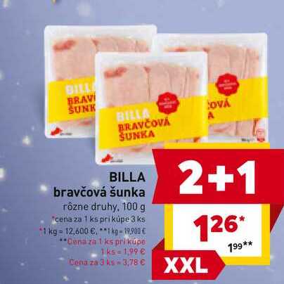 BILLA bravčová šunka rôzne druhy 100 g