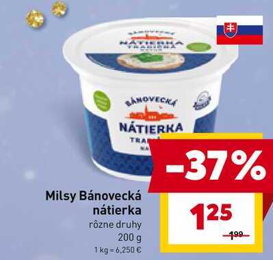 Milsy Bánovecká nátierka rôzne druhy 200 g