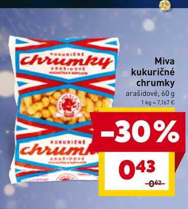 Miva kukuričné chrumky arašidovė, 60 g 