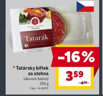 Tatarák Tatársky biftek zo stehna vákuovo balený 250 g 