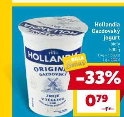 Hollandia Gazdovský jogurt biely 500 g v akcii
