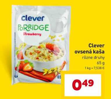 Clever ovsená kaša rôzne druhy 65 g 